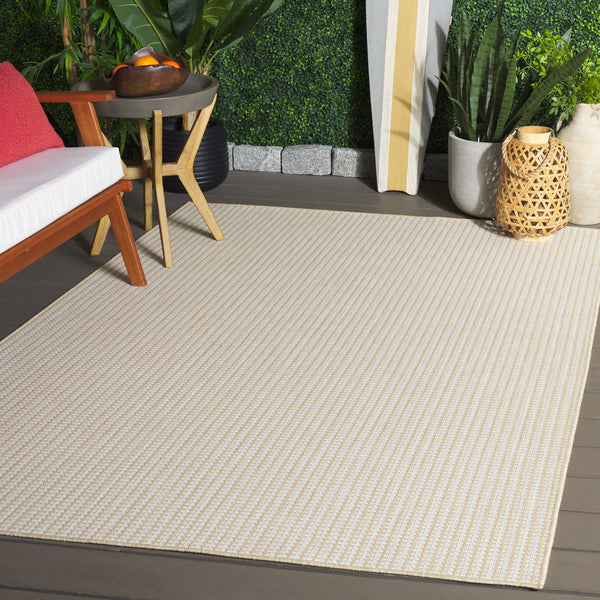 Safavieh Terrace Beige Ivory Small Rectangle Rug – Durable Power-Loomed Polypropylene, Low-Profile, Fade-Resistant For Indoors & Outdoors (4X6) 4'-0" x 6'-0" TER802B-4