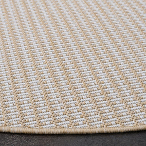 Safavieh Terrace Power Loomed Polypropylene Runner Rug for Entryways and Hallways Beige 6'-7" x 6'-7" Round TER802B-7R