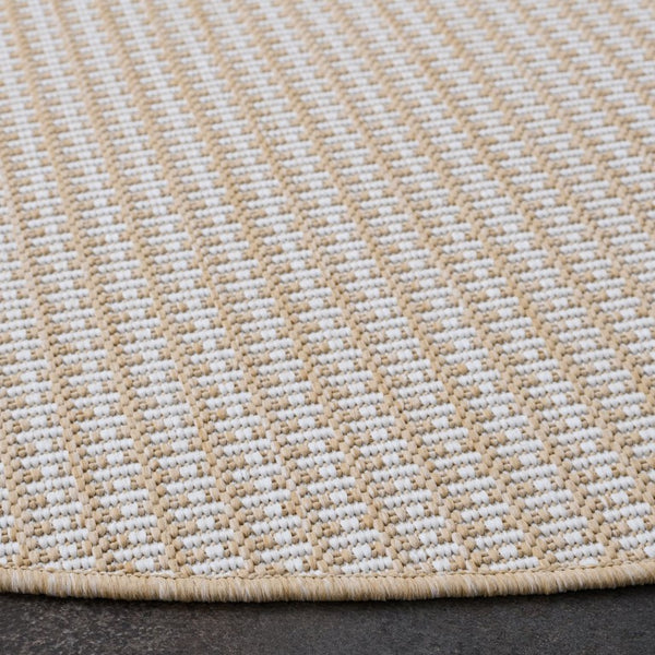Safavieh Terrace Power Loomed Polypropylene Runner Rug for Entryways and Hallways Beige 6'-7" x 6'-7" Round TER802B-7R
