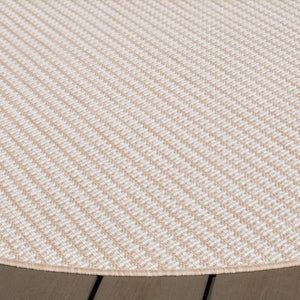 Safavieh Terrace Power Loomed Polypropylene Runner Rug for Entryways and Hallways Beige 6'-7" x 6'-7" Round TER802B-7R