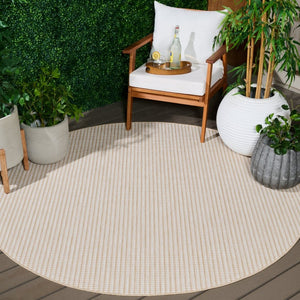 Safavieh Terrace Power Loomed Polypropylene Runner Rug for Entryways and Hallways Beige 6'-7" x 6'-7" Round TER802B-7R