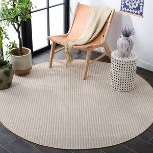 Safavieh Terrace Power Loomed Polypropylene Runner Rug for Entryways and Hallways Beige 6'-7" x 6'-7" Round TER802B-7R