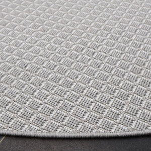 Safavieh Terrace Power Loomed Polypropylene Runner Rug for Entryways and Hallways Gray 6'-7" x 6'-7" Round TER802F-7R