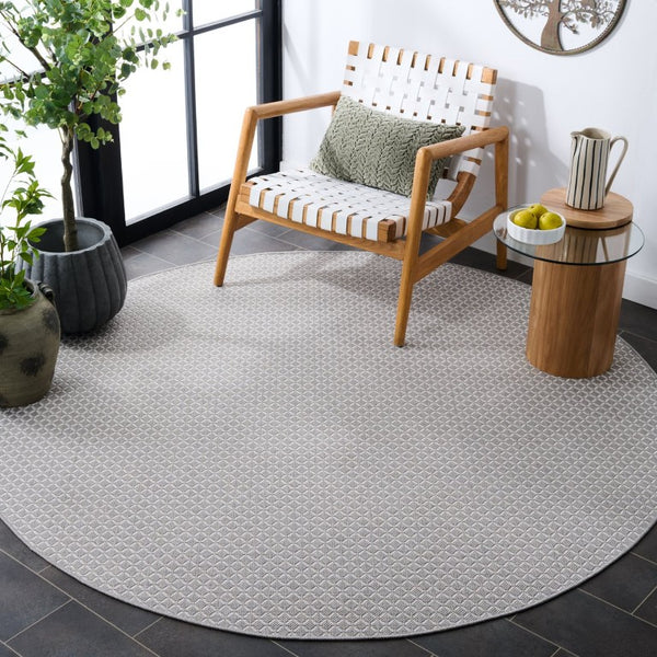 Safavieh Terrace Power Loomed Polypropylene Runner Rug for Entryways and Hallways Gray 6'-7" x 6'-7" Round TER802F-7R
