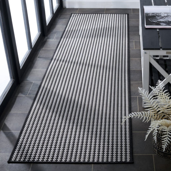 Safavieh Terrace Power Loomed Polypropylene Runner Rug for Entryways and Hallways Black 2'-3" x 8'-0" TER802Z-28