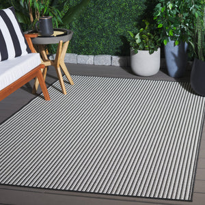 Safavieh Terrace Turkish Power‑Loomed Black White Rug — Low‑Profile, Weather & Stain Resistant, Modern Dotted Geometric Pattern 8'-0" x 10'-0" TER802Z-8