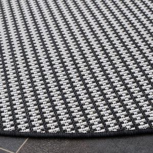 Safavieh Terrace Power Loomed Polypropylene Runner Rug for Entryways and Hallways Black 6'-7" x 6'-7" Round TER802Z-7R