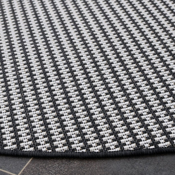 Safavieh Terrace Power Loomed Polypropylene Runner Rug for Entryways and Hallways Black 6'-7" x 6'-7" Round TER802Z-7R