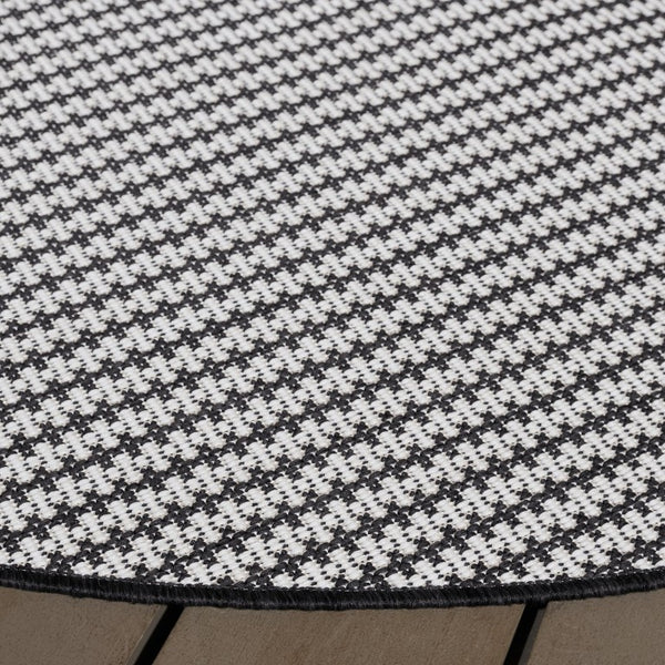 Safavieh Terrace Power Loomed Polypropylene Runner Rug for Entryways and Hallways Black 6'-7" x 6'-7" Round TER802Z-7R