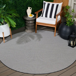 Safavieh Terrace Power Loomed Polypropylene Runner Rug for Entryways and Hallways Black 6'-7" x 6'-7" Round TER802Z-7R