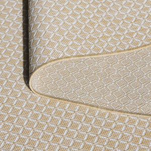 Safavieh Terrace Elegant Beige & Ivory Lattice Area Rug — Low-Profile, Durable Polypropylene For Indoors/Patio 5'-3" x 7'-6" TER804B-5
