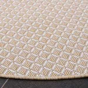 Safavieh Terrace Geometric Lattice Round Polypropylene Rug Indoor Outdoor Neutral Beige Ivory TER804B-7R