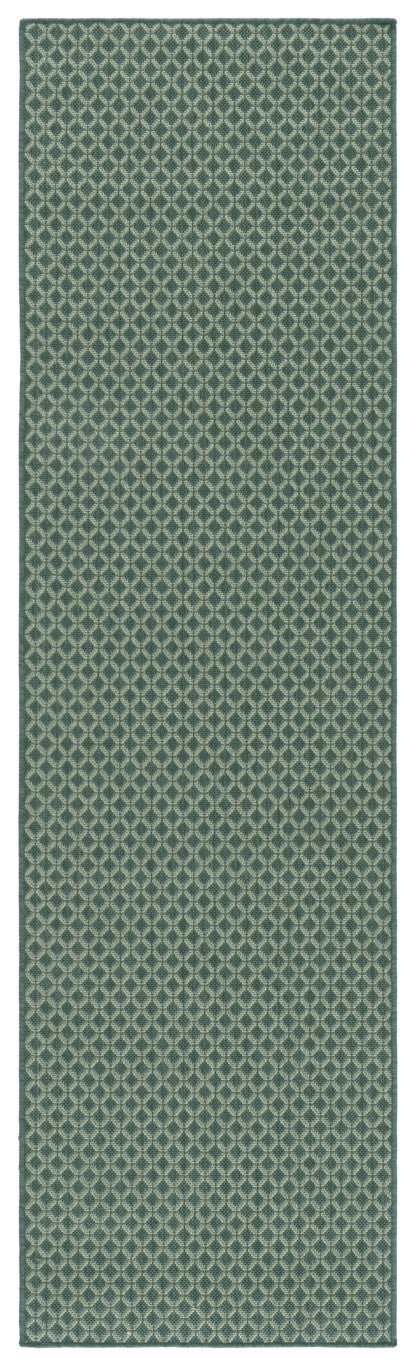 Safavieh Terrace Power Loomed Polypropylene Runner Geometric Green Indoor Outdoor Rug TER804Y-28