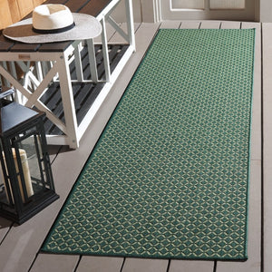 Safavieh Terrace Power Loomed Polypropylene Runner Geometric Green Indoor Outdoor Rug TER804Y-28