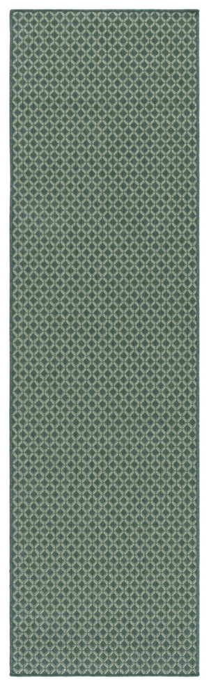 Safavieh Terrace Power Loomed Polypropylene Runner Geometric Green Indoor Outdoor Rug TER804Y-28