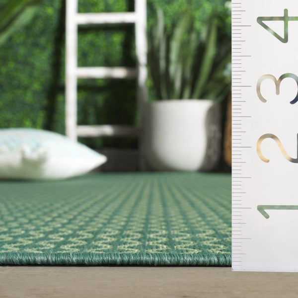 Safavieh Terrace Power Loomed Polypropylene Runner Geometric Green Indoor Outdoor Rug TER804Y-28