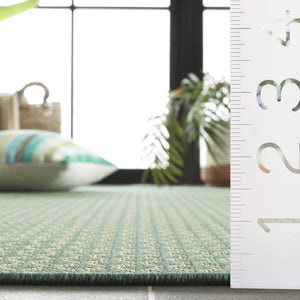 Safavieh Terrace Power Loomed Polypropylene Runner Geometric Green Indoor Outdoor Rug TER804Y-28