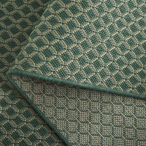 Safavieh Terrace Contemporary Geometric Rug In Dark & Light Green — Power-Loomed Polypropylene, Low-Maintenance Elegance 4'-0" x 6'-0" TER804Y-4
