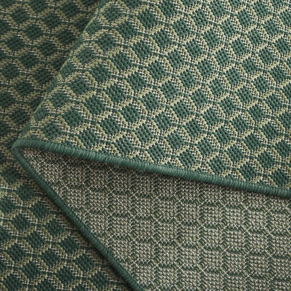 Safavieh Terrace Power-Loomed Turkish Green Geometric Rug — Indoor/Outdoor Polypropylene, Low-Profile Comfort 8'-0" x 10'-0" TER804Y-8