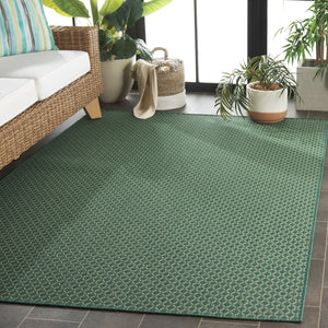 Safavieh Terrace Power-Loomed Turkish Area Rug In Dark & Light Green Geometric Pattern — Durable, Fade-Resistant 5'-3" x 7'-6" TER804Y-5