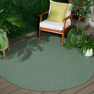Safavieh Terrace Bold Geometric Round Rug Power Loomed Polypropylene for Patio or Dining TER804Y-7R