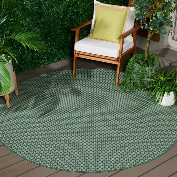 Safavieh Terrace Bold Geometric Round Rug Power Loomed Polypropylene for Patio or Dining TER804Y-7R