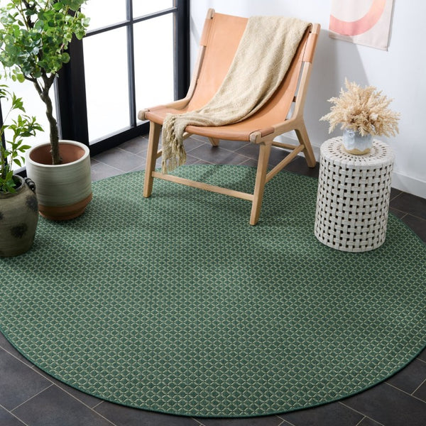 Safavieh Terrace Bold Geometric Round Rug Power Loomed Polypropylene for Patio or Dining TER804Y-7R