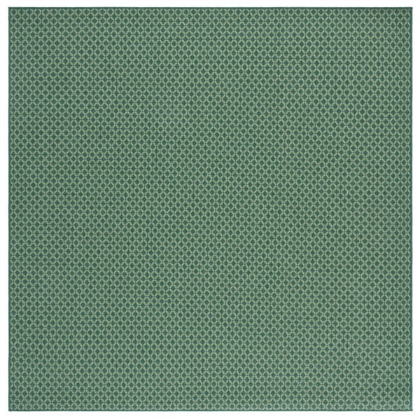 Safavieh Terrace Two-Tone Green Geometric Square Polypropylene Rug for Patio or Dining Room TER804Y-7SQ