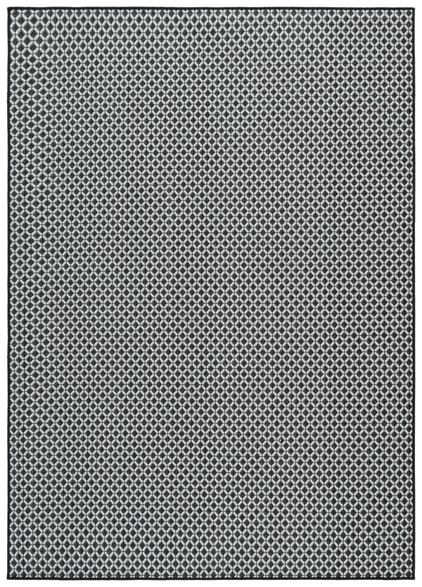 Safavieh Terrace Modern Turkish Black And White Geometric Rug — Low-Pile Durable Polypropylene Accent Mat For Entryways 4'-0" x 6'-0" TER804Z-4