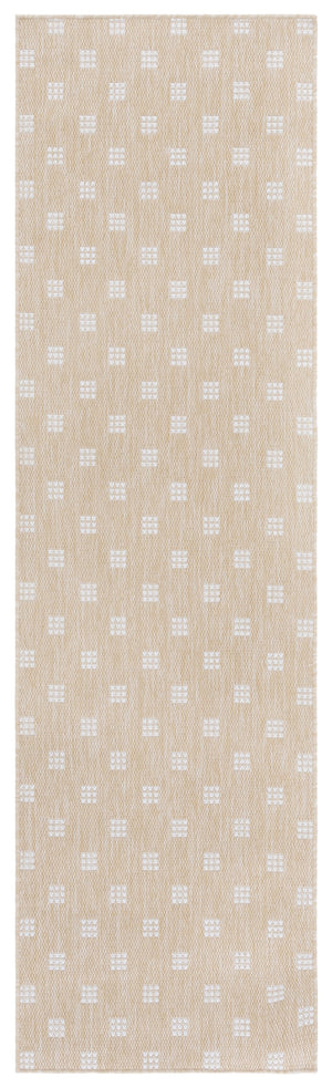 Safavieh Terrace Low-Profile Beige & Ivory Geometric Rug — Durable Polypropylene, Fade-Resistant, Outdoor Ready 4'-0" x 6'-0" TER806B-4