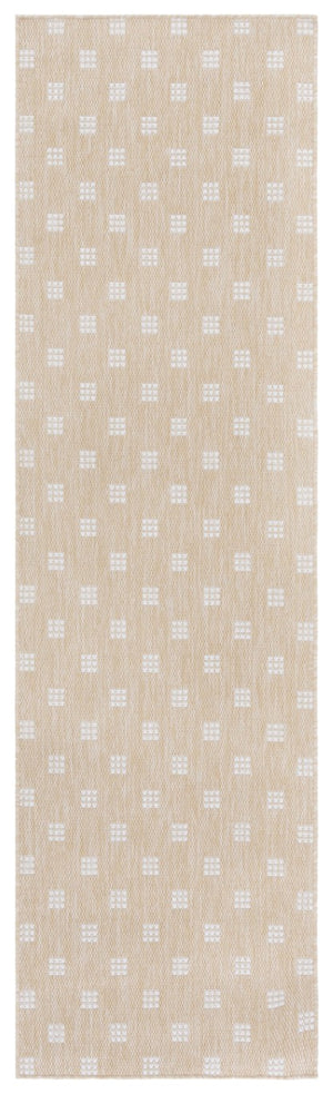 Safavieh Terrace Power Loomed Polypropylene Runner Rug Geometric Grid Indoor Outdoor Beige 2'-3" x 8'-0" TER806B-28