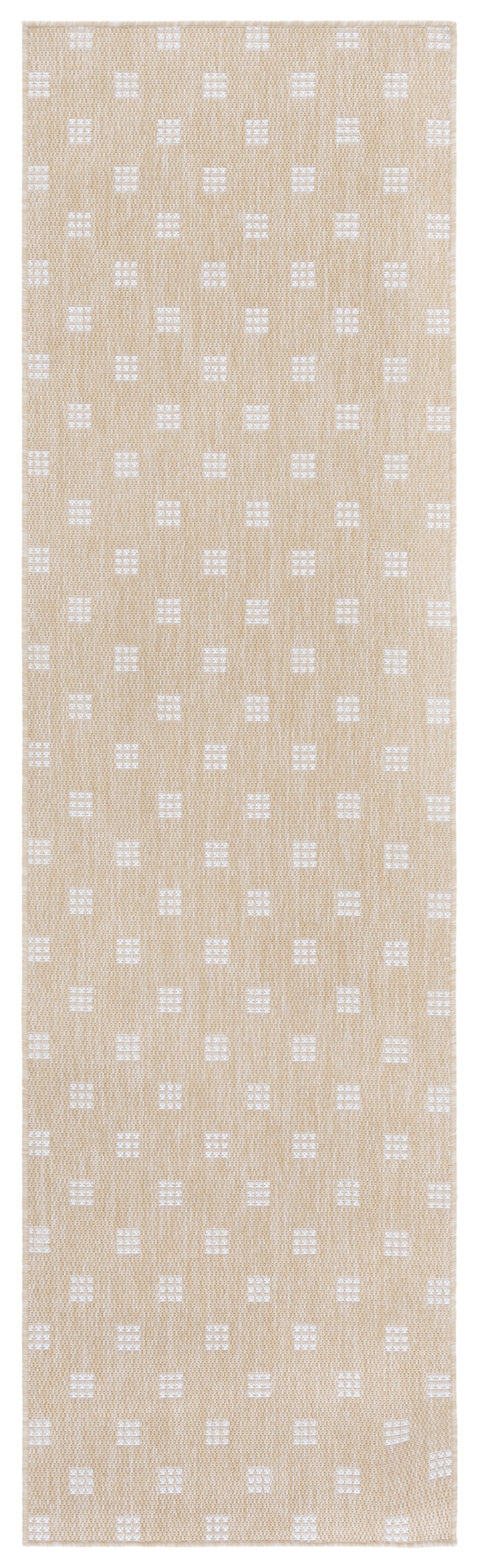 Safavieh Terrace Soft Beige & Ivory Indoor/Outdoor Rug — Low-Profile Geometric Power-Loomed, Stain-Resistant Luxury 5'-3" x 7'-6" TER806B-5