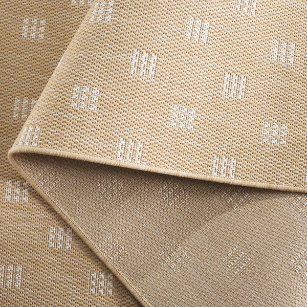 Safavieh Terrace Low-Profile Beige & Ivory Geometric Rug — Durable Polypropylene, Fade-Resistant, Outdoor Ready 4'-0" x 6'-0" TER806B-4