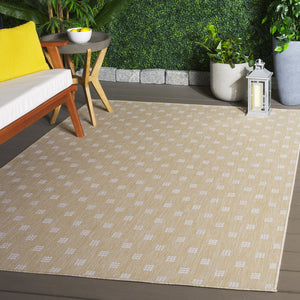 Safavieh Terrace Low-Profile Beige & Ivory Geometric Rug — Durable Polypropylene, Fade-Resistant, Outdoor Ready 4'-0" x 6'-0" TER806B-4