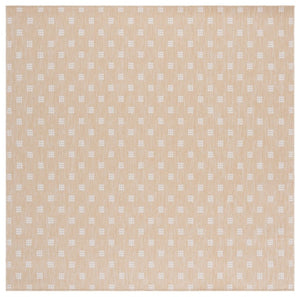 Safavieh Terrace Power Loomed Polypropylene Runner Rug Geometric Grid Indoor Outdoor Beige 6'-7" x 6'-7" Square TER806B-7SQ