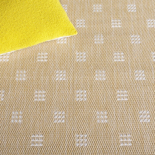 Safavieh Terrace Power Loomed Polypropylene Runner Rug Geometric Grid Indoor Outdoor Beige 6'-7" x 6'-7" Square TER806B-7SQ