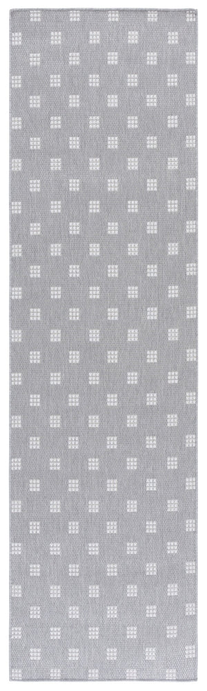 Safavieh Terrace Grey Ivory Geometric Area Rug — Low‑Profile Power‑Loomed Outdoor/Indoor Durable Polypropylene 4'-0" x 6'-0" TER806F-4