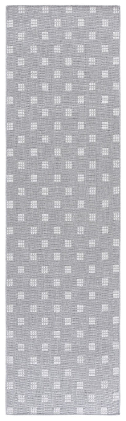 Safavieh Terrace Power Loomed Polypropylene Runner Rug Geometric Grid Indoor Outdoor Gray 2'-3" x 8'-0" TER806F-28