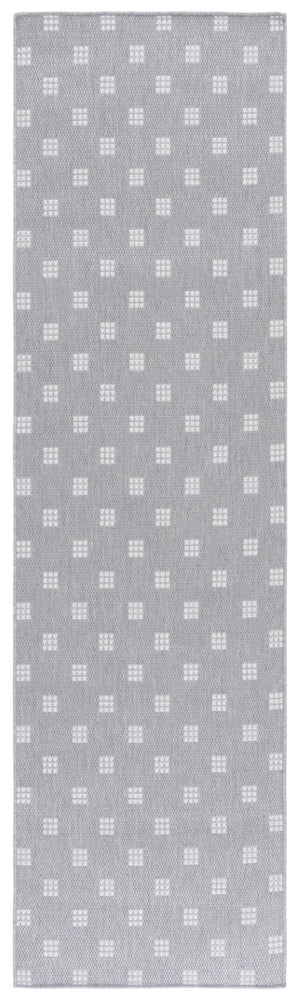 Safavieh Terrace Power Loomed Polypropylene Runner Rug Geometric Grid Indoor Outdoor Gray 2'-3" x 8'-0" TER806F-28
