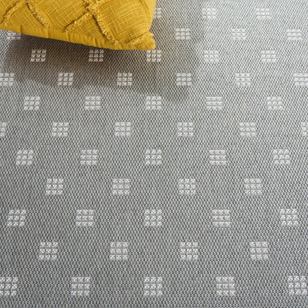 Safavieh Terrace Power Loomed Polypropylene Runner Rug Geometric Grid Indoor Outdoor Gray 2'-3" x 8'-0" TER806F-28