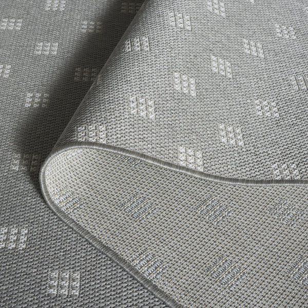 Safavieh Terrace Grey Ivory Geometric Area Rug — Low‑Profile Power‑Loomed Outdoor/Indoor Durable Polypropylene 4'-0" x 6'-0" TER806F-4