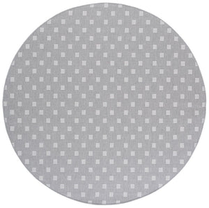 Safavieh Terrace Power Loomed Polypropylene Runner Rug Geometric Grid Indoor Outdoor Gray 6'-7" x 6'-7" Round TER806F-7R