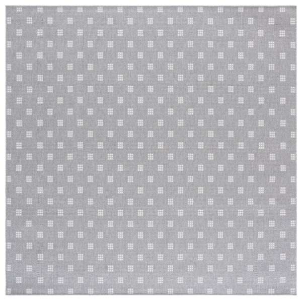 Safavieh Terrace Power Loomed Polypropylene Runner Rug Geometric Grid Indoor Outdoor Gray 6'-7" x 6'-7" Square TER806F-7SQ