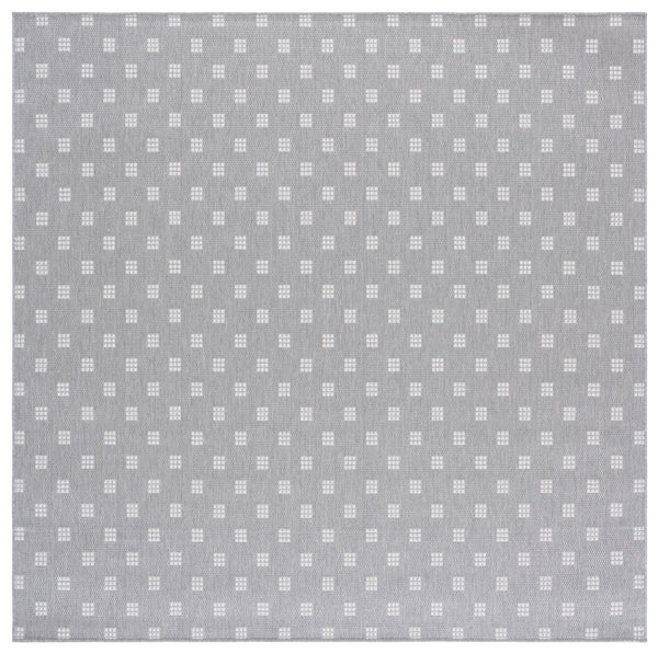 Safavieh Terrace Low-Profile Grey And Ivory Geometric Indoor/Outdoor Rug — Durable Polypropylene, Fade-Resistant 5'-3" x 7'-6" TER806F-5