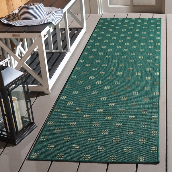 Safavieh Terrace Modern Geometric Dark And Light Green Area Rug — Durable Power-Loomed Polypropylene For Indoor/Outdoor Use 8'-0" x 10'-0" TER806Y-8