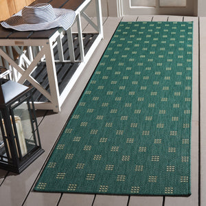 Safavieh Terrace Power-Loomed Outdoor/Indoor Rug In Dual Green Grid — Fade & Stain Resistant Modern Style 5'-3" x 7'-6" TER806Y-5