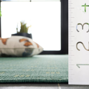 Safavieh Terrace Power Loomed Polypropylene Runner Rug Geometric Grid Indoor Outdoor Green 2'-3" x 8'-0" TER806Y-28