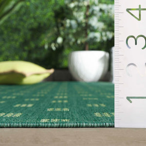 Safavieh Terrace Power Loomed Polypropylene Runner Rug Geometric Grid Indoor Outdoor Green 2'-3" x 8'-0" TER806Y-28
