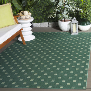 Safavieh Terrace Indoor/Outdoor Rug In Dark & Light Green Geometric — Low-Profile, Durable Polypropylene Finish 4'-0" x 6'-0" TER806Y-4