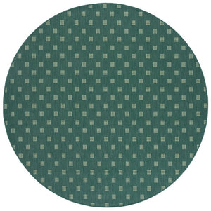 Safavieh Terrace Power Loomed Polypropylene Runner Rug Geometric Grid Indoor Outdoor Green 6'-7" x 6'-7" Round TER806Y-7R